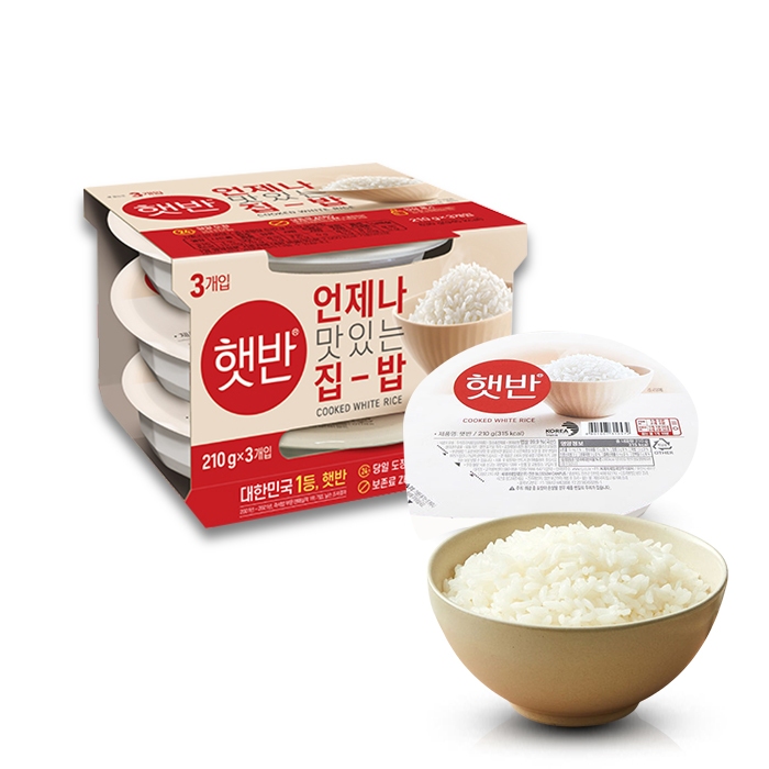 

CJ Hetbahn Cooked White Rice - Nasi Putih Instan Korea 210 gram Bundle 3 Pack