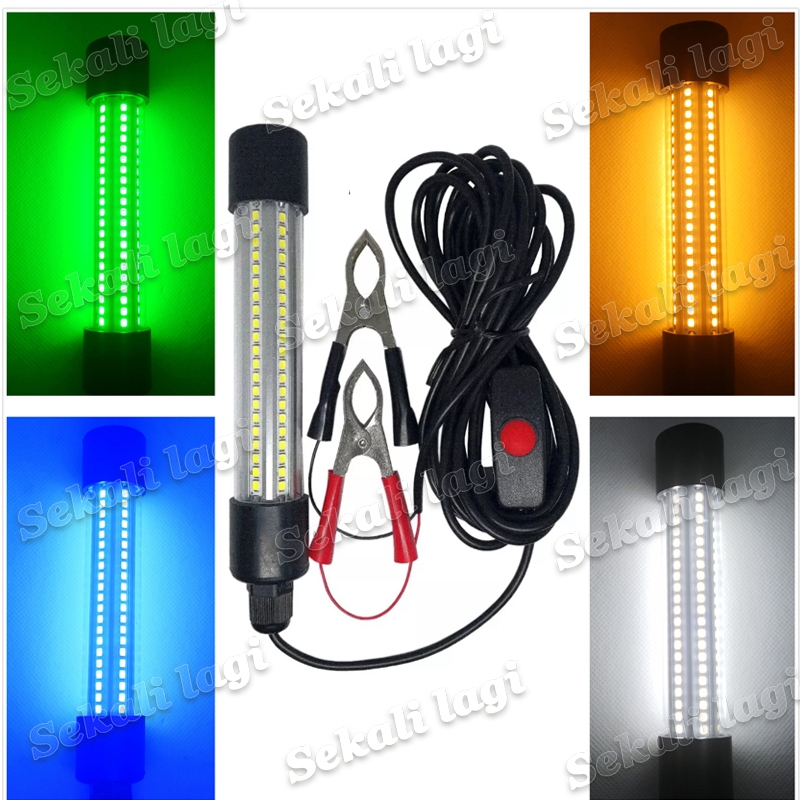 Lampu Celup LED Ikan 13 Watt 50 M 1200 Lumens Waterproof/Lampu pemikat ikan LED 12/24V, lampu pancin