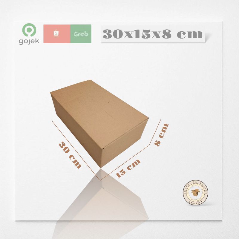 

kardus ukuran 30x15x8 cm box singel wall polos ST