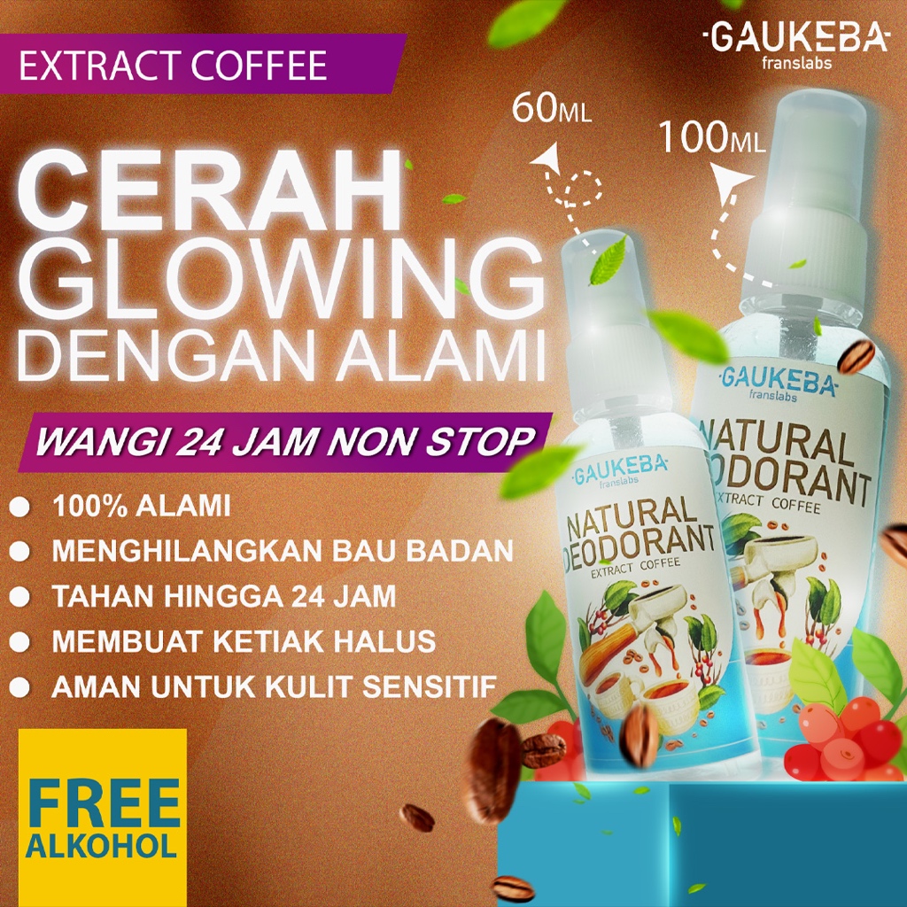 GAUKEBA Deodorant Tawas Spray Wangi Coffe/ Deodorant Tawas Spray Aroma Kopi 60ml