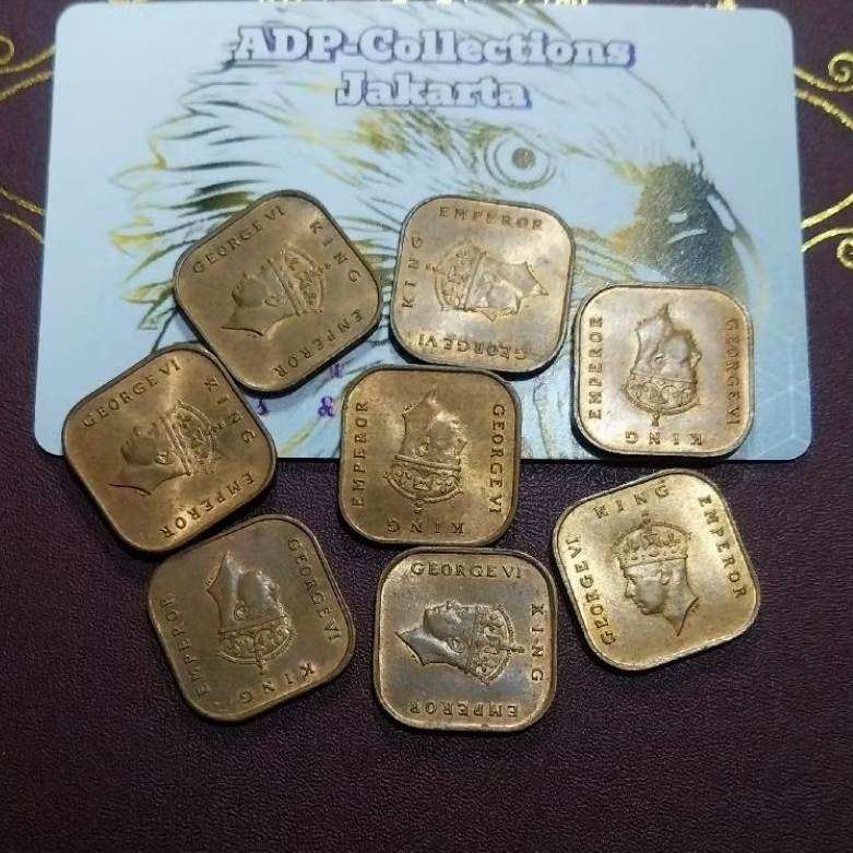 Koin 1 cent malaya king george V1 emperor