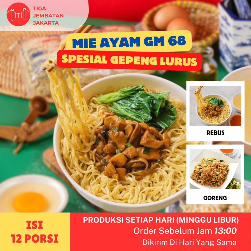 

Mie Ayam Gepeng Lurus 68 Mie GM Mie Ayam GM Bakmie GM Mie Gepeng