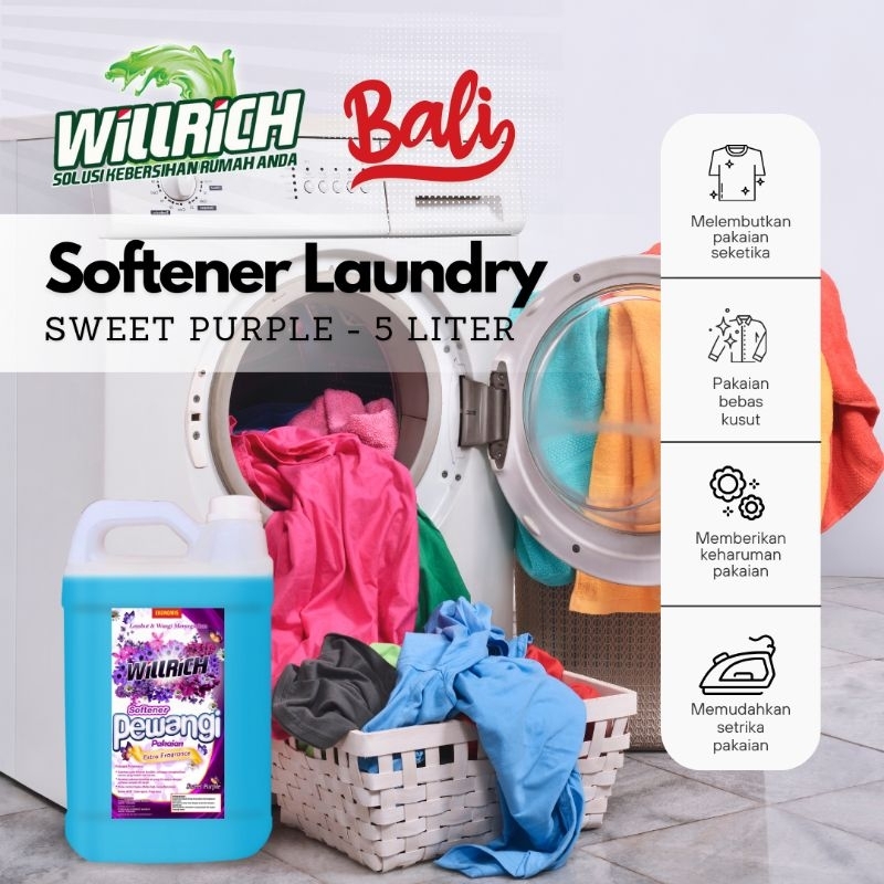 Softener Pelembut dan Pewangi Pakaian Willrich 5 Liter Pengiriman Instant Bali