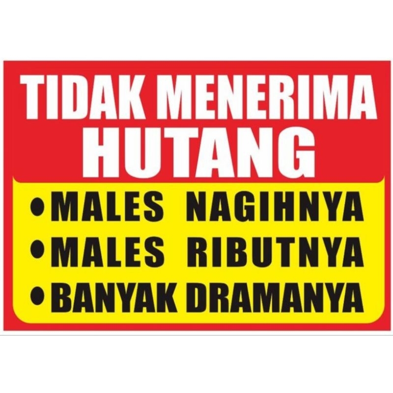 

sticker stiker tidak menerima hutang
