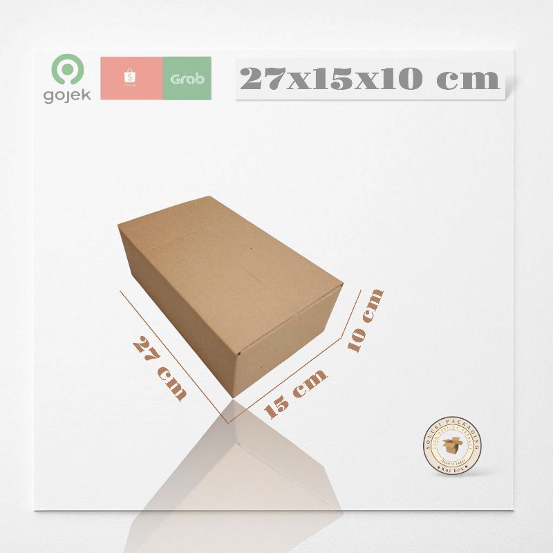 

kardus ukuran 27x15x10 cm box singel wall polos ST