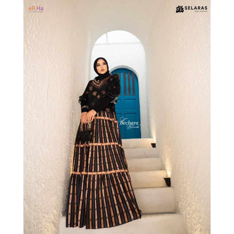 ~ Qyuzamoshion ~ eR.Ha Bechara Series “SELARAS 2.0” Raya Edition | Set Outer + Scarf