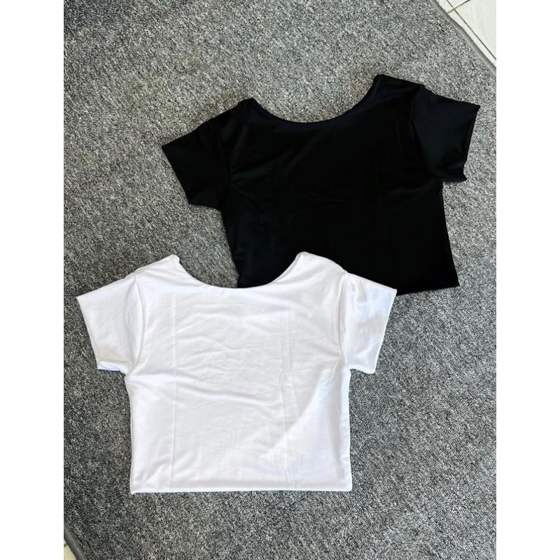 CROP TOP JERSEY DOUBLE LAYER