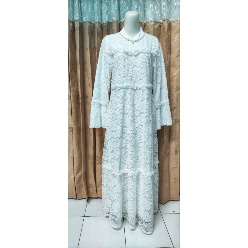 Gamis Putih Brokat