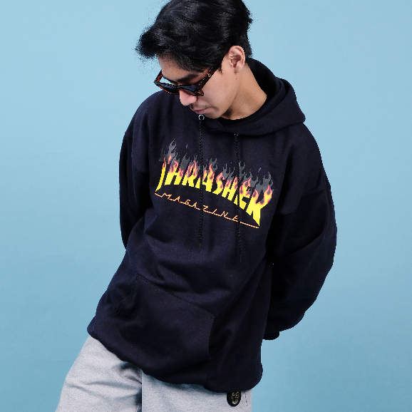 Thrasher BBQ Flame Black Hoodie 100% Original