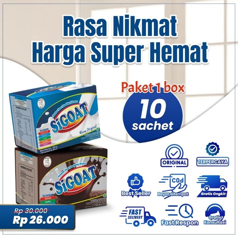 

Hemat dan Sehat! Susu Etawa Sigoat Kini dengan Promo Menarik! Tersedia rasa Original dan Coklat