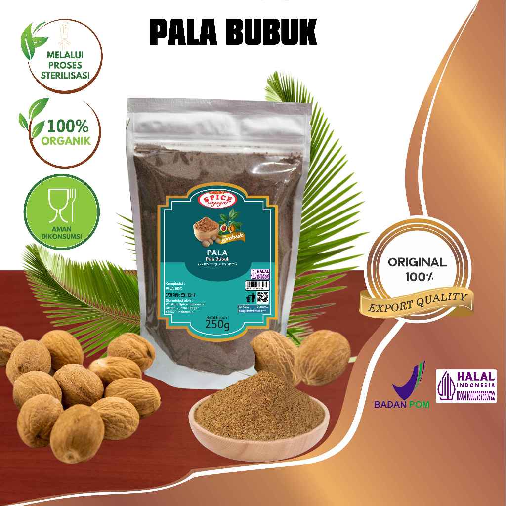 

Spice Voyages Ground Nutmeg (250gr) / Pala Bubuk (250gr)