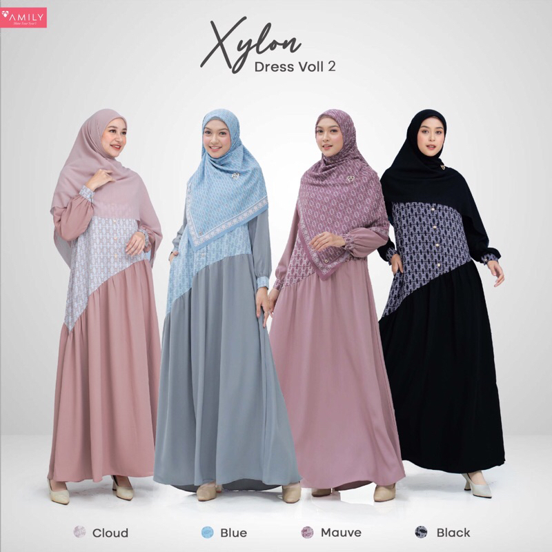 XYLON DRESS VOL 2 AMILY GAMIS SYARI JUMBO BUSANA MUSLIMAH BRANDED PREMIUM BUSUI WUDHU FRIENDLY POLOS