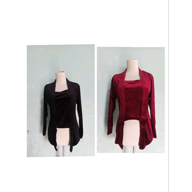 kebaya bludru kutu baru dewasa atasan