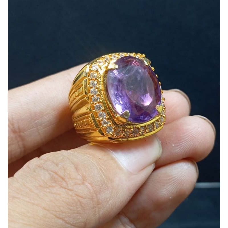 ASLI NATURAL BATU PERMATA KECUBUNG AMETHYS SIAP PAKAI BERSERTIFIKAT LAB