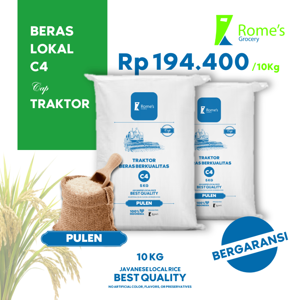 

Beras Lokal (Pulen) | 10 Kg I Fresh I Bergaransi I Romes Grocery