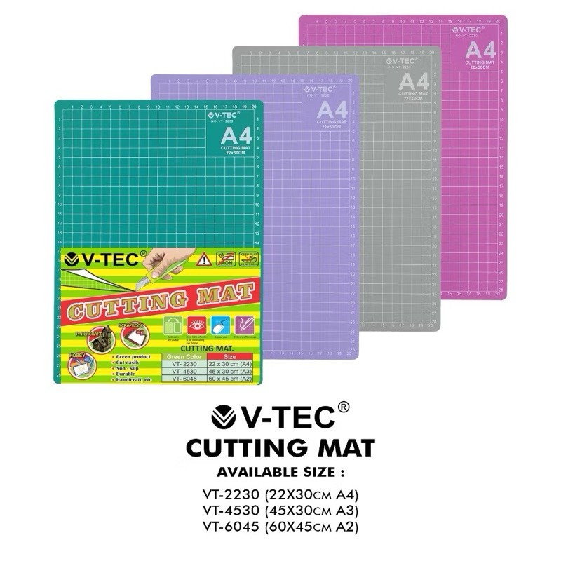 

CUTTING MAT V-TEC A3, A4 - ALAS POTONG CUTTER