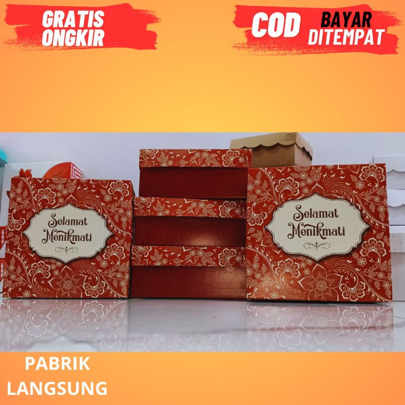 SAUDARA BOX NASI 18×18×7,5 CM / KOTAK NASI / DUS MAMAN / LUNCH BOX / BOX MAKAN / KOTAK NASI PADANG /