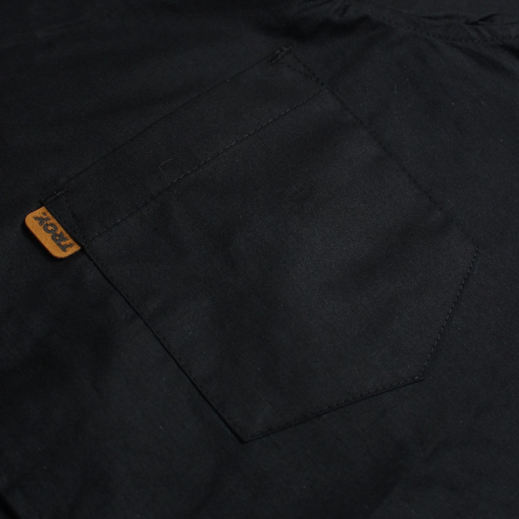 Troy Company Short Shirt Black Capybara Seek - Kemeja Lengan Pendek Pria Hitam KMJ 3071