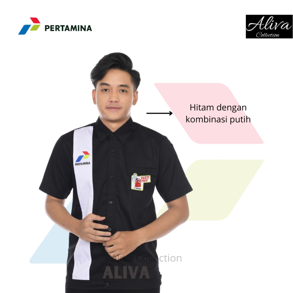 JHJ Baju Atasan Pria Operator Dan Supervisor SPBU Pertamina Kemeja Kerja Pertamina