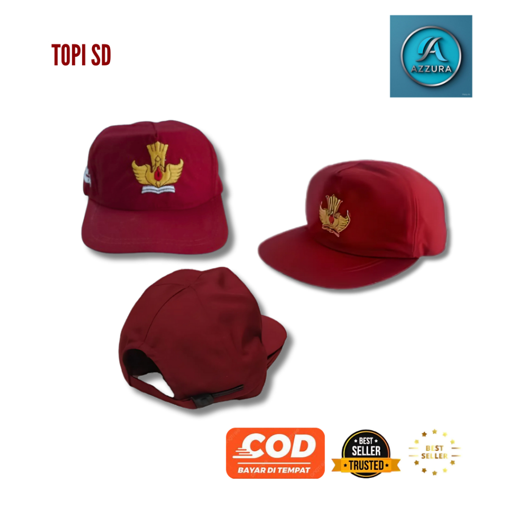Topi SD | Topi Sekolah Dasar Merah | Topi SD Merah