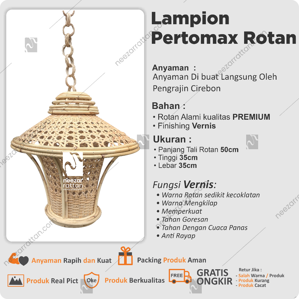 Kap Lampion Rotan, Lampu Hias Gantung Cafe Restoran, Kap Lampu Gantung Cafe Dekorasi