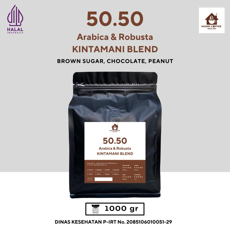 

Kopi Blend Arabica50% Robusta50% Kintamani Grade Komersil 1 KG ( Biji / Bubuk Kopi )