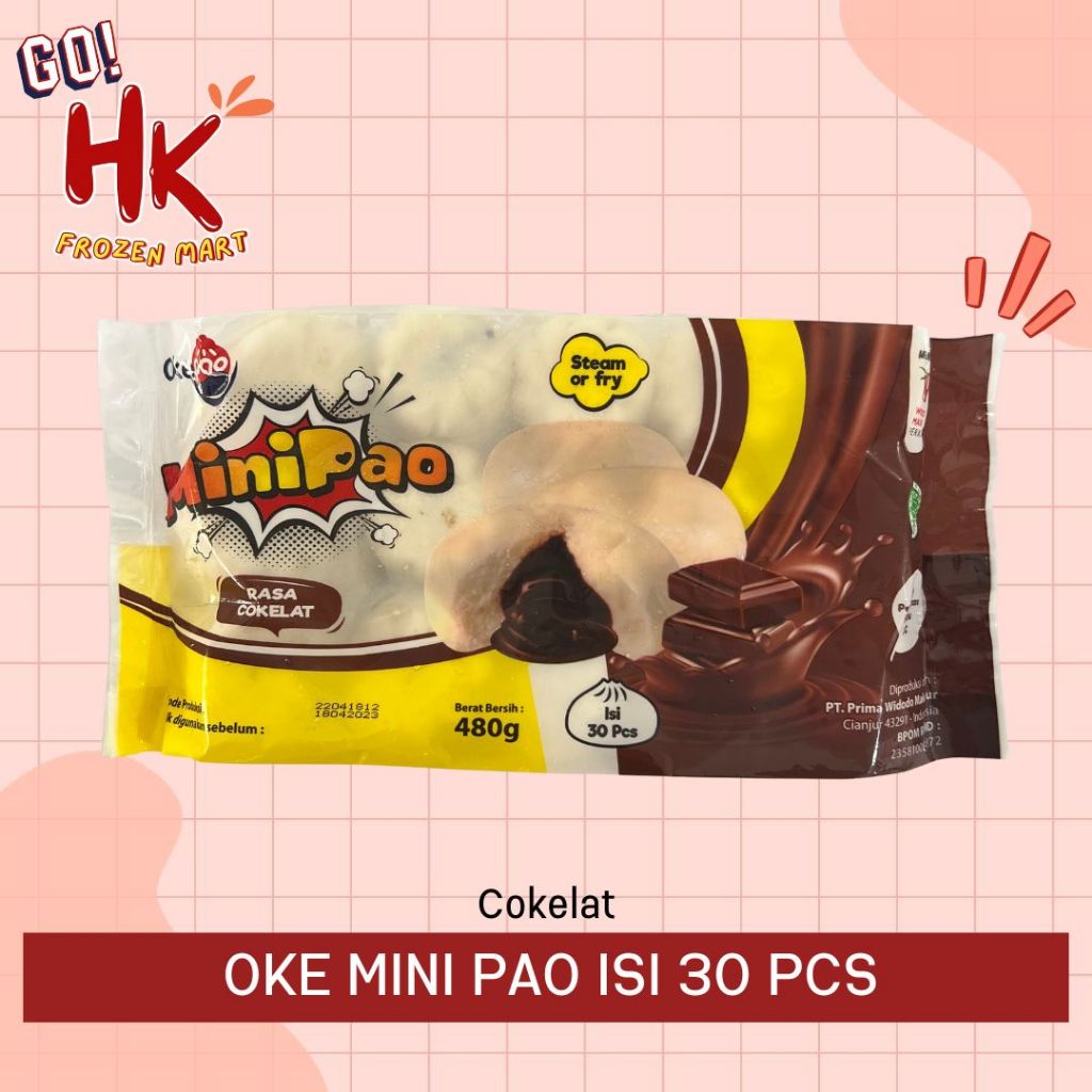 

OKE Mipao isi 30 pcs Cokelat | pao frozen bakpao kukus goreng kecil HK Frozen Mart