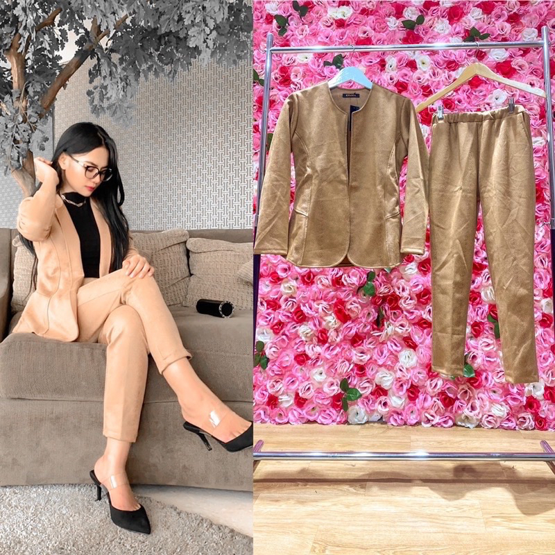 set blazer import suede