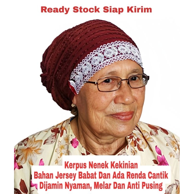 Kerpus Kupluk Krpus Ciput Turban Tulban Topi Beanies Haji Rajut Jadul Nenek Ibu Emak Eyang Mbah Emba