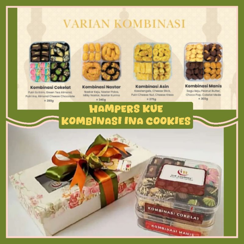 

INA COOKIES, KUE INA COOKIES KOMBINASI, INA COOKIES HAMPERS, HAMPERS LEBARAN, KUE KERING, KUE LEBARAN