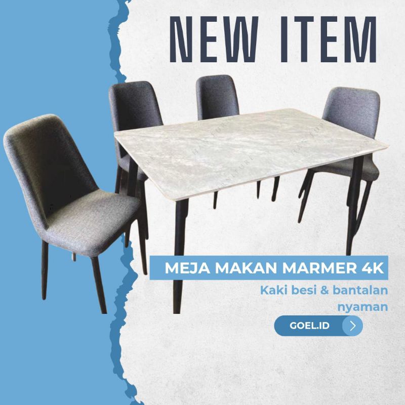 MEJA MAKAN MINIMALIS AESTHETIC MURAH BAGUS BERKUALITAS / DINNING TABLE MEJA MAKAN 4 KURSI