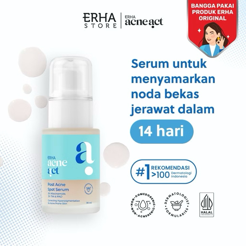 ERHA Acne Act Post Acne Spot Serum | Serum Khusus Penghilang bekas Jerawat 30ml