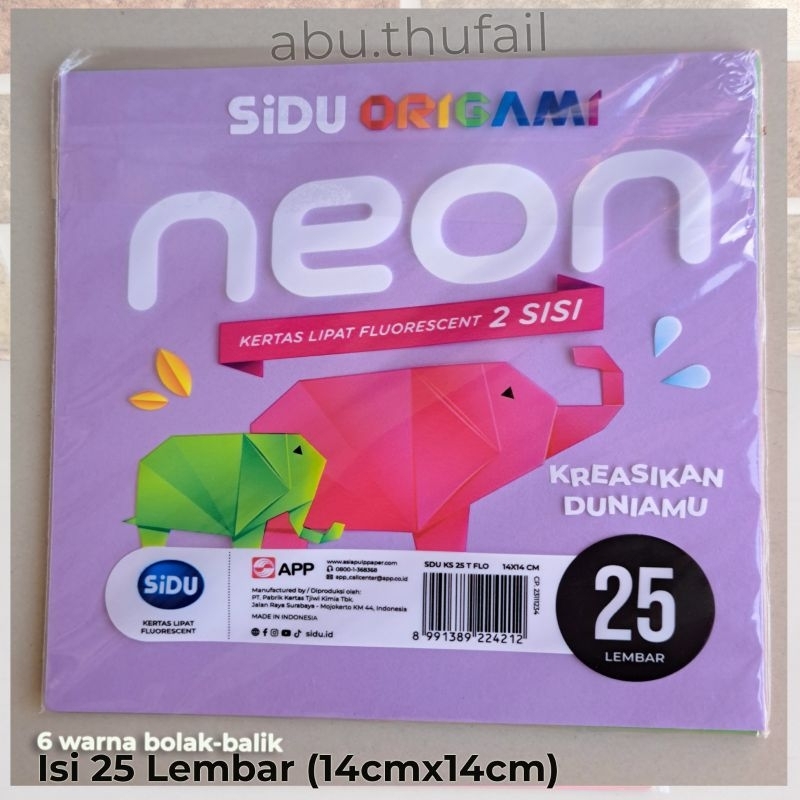 

kertas lipat sidu origami (14cm x 14cm) berwarna bolak balik