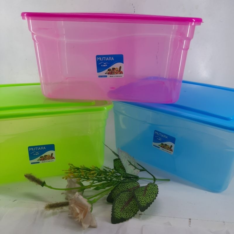 Toples kotak 2500ml wàrna KMP | Toples 2500ml KMP warna Transparan | Wadah penyimpanan segi tebal