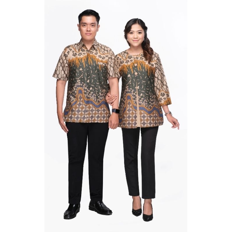 Batik Cauple/Sarimbit Blus ( Atasan) Areta Hijau