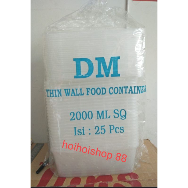 thinwall food container 2000 ML / kotak makan bening/mangkok plastik/mangkok bening