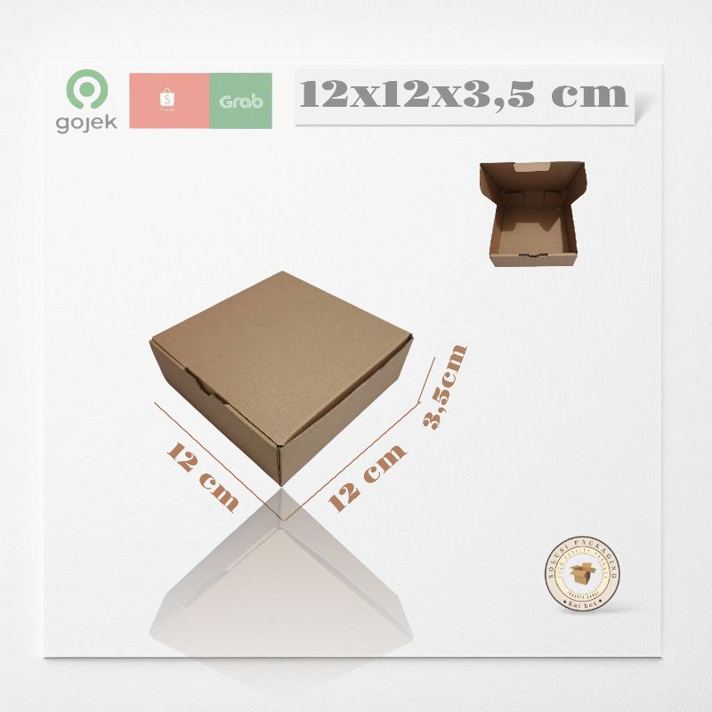

kardus ukuran 12x12x3,5 cm die cut model pizza