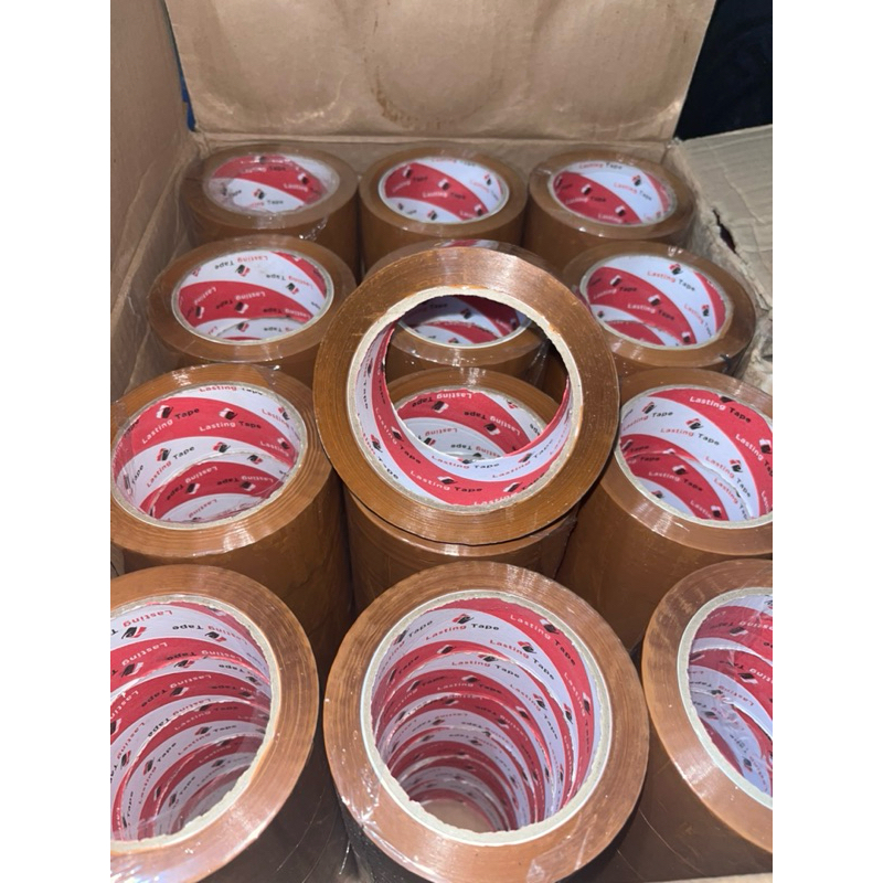 

Lasting Tape 1ROL (6pcs) Lakban coklat 48mm Solatip kuat daya rekat kuat