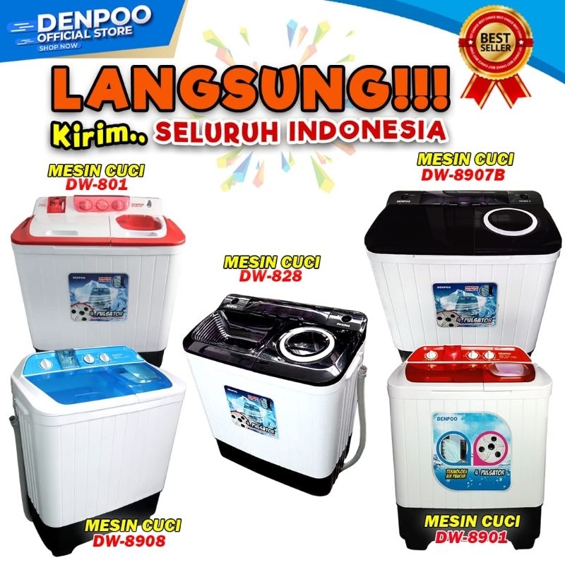Denpoo Mesin Cuci 2 Tabung 8 Kg Keseluruh Indonesia