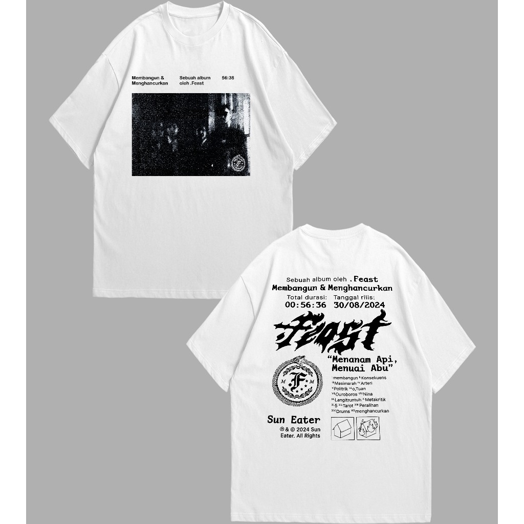 FEAST - RECORDS / TSHIRT WHITE / KAOS BAND FEAST