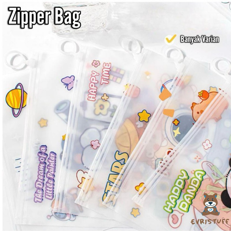 

Pouch Zipper Lock / Zip Lock Bag PVC / Travel Pouch Transparan Motif Lucu
