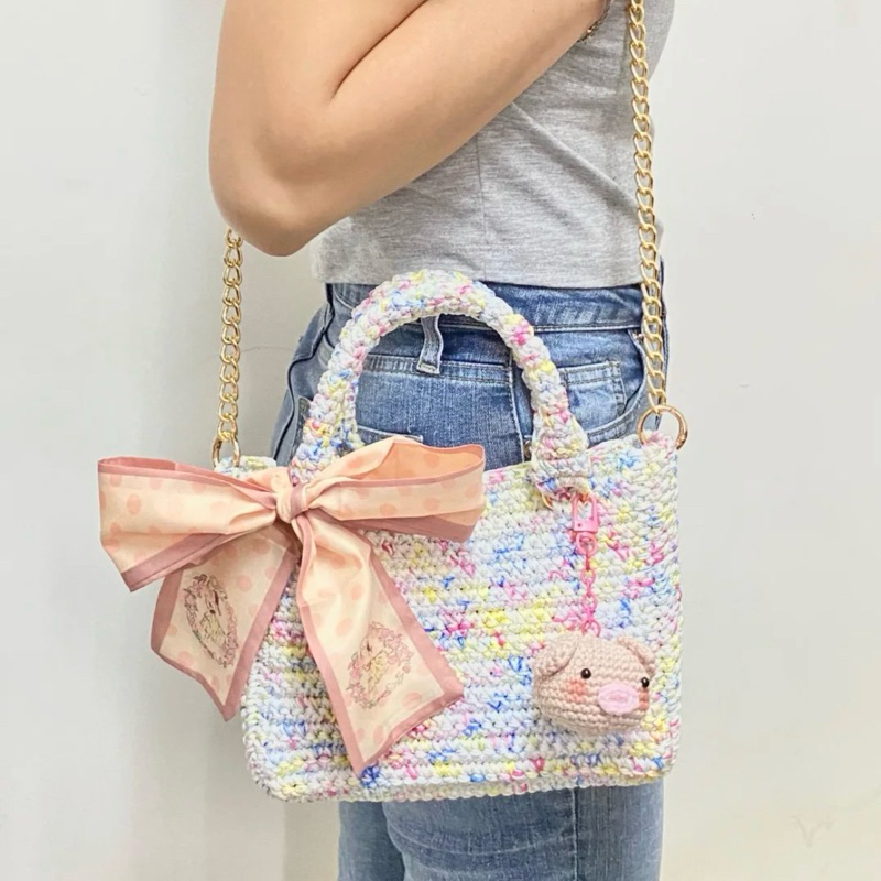 D'rajuts - Tas Rajut Slingbag Syal Pita - Rainbow