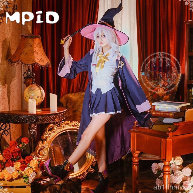 KODE J59I MPIDWandering Witch The Journey of Elaina Cosplay Elaina Costume Ashen Witch Wig Wanita Ko