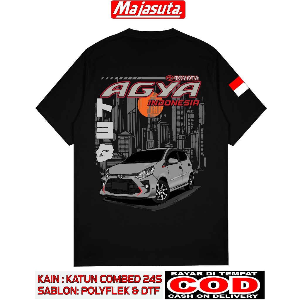 KAOS TOYOTA AGYA INDONESIA M4 COMBED 24S BISA COD//KAOS CLUB//KAOS COMUNITAS//KAOS DISTRO