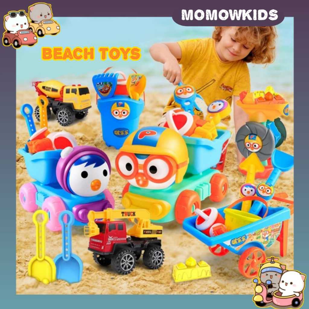 [MOMOW] Set mainan cetakan alat pasir anak model PORORO | Mainan pasir | mainan pantai