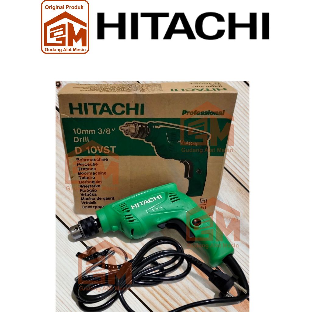 MESIN BOR TANGAN HITACHI 10MM D10VST / BOR LISTRIK HITACHI 10MM