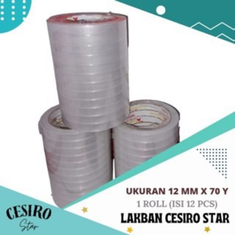 

Isolasi Bening 12 mm X 70 Y Cesiro Star (1 Roll Isi 12 Pcs)