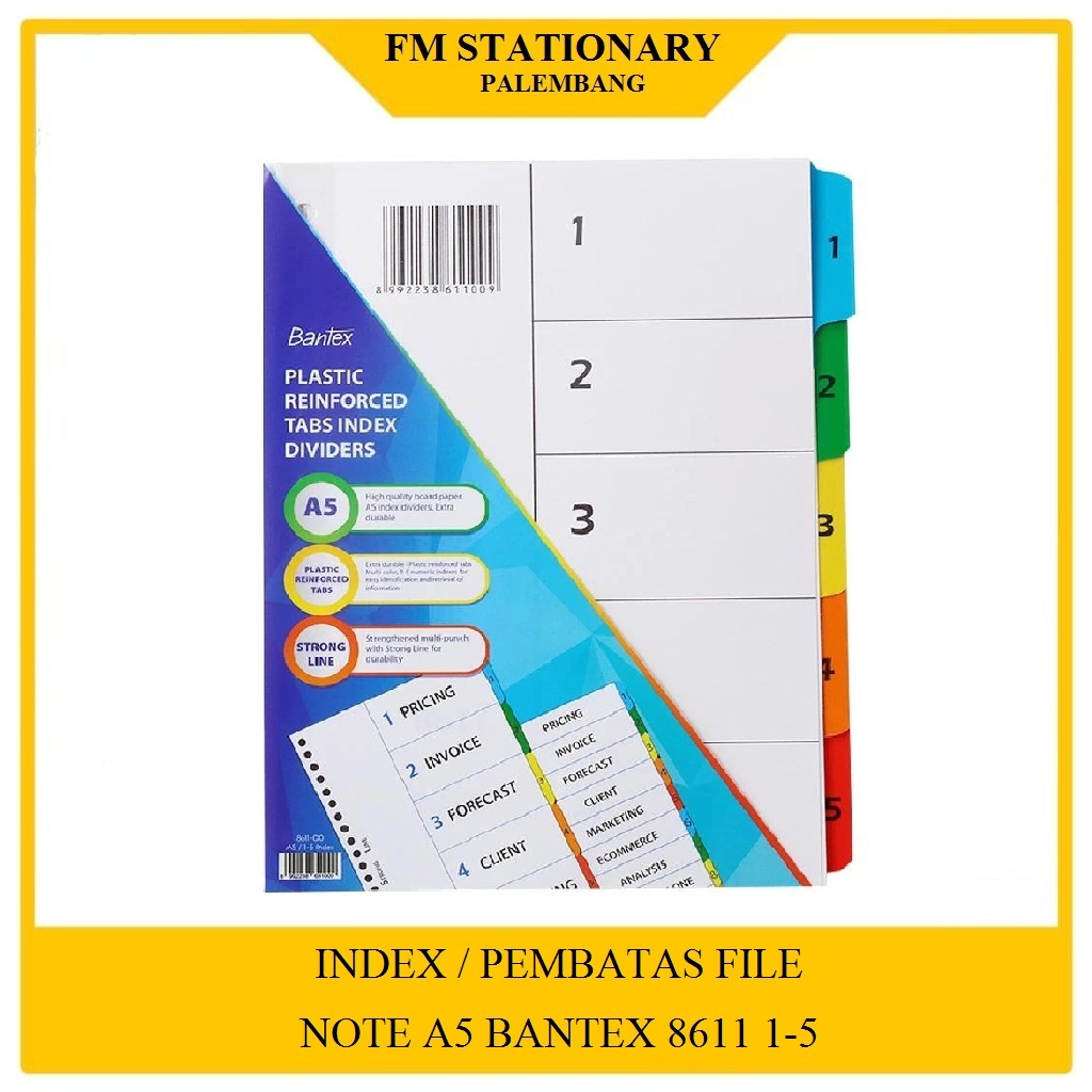 

Pembatas Binder Divider A5 26 lubang Bantex