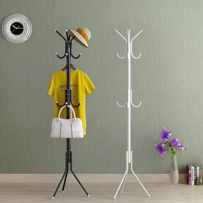 Gantungan Topi Jaket Pakaian Portable Bag Hanger Standing Hanger Besi Minimalis