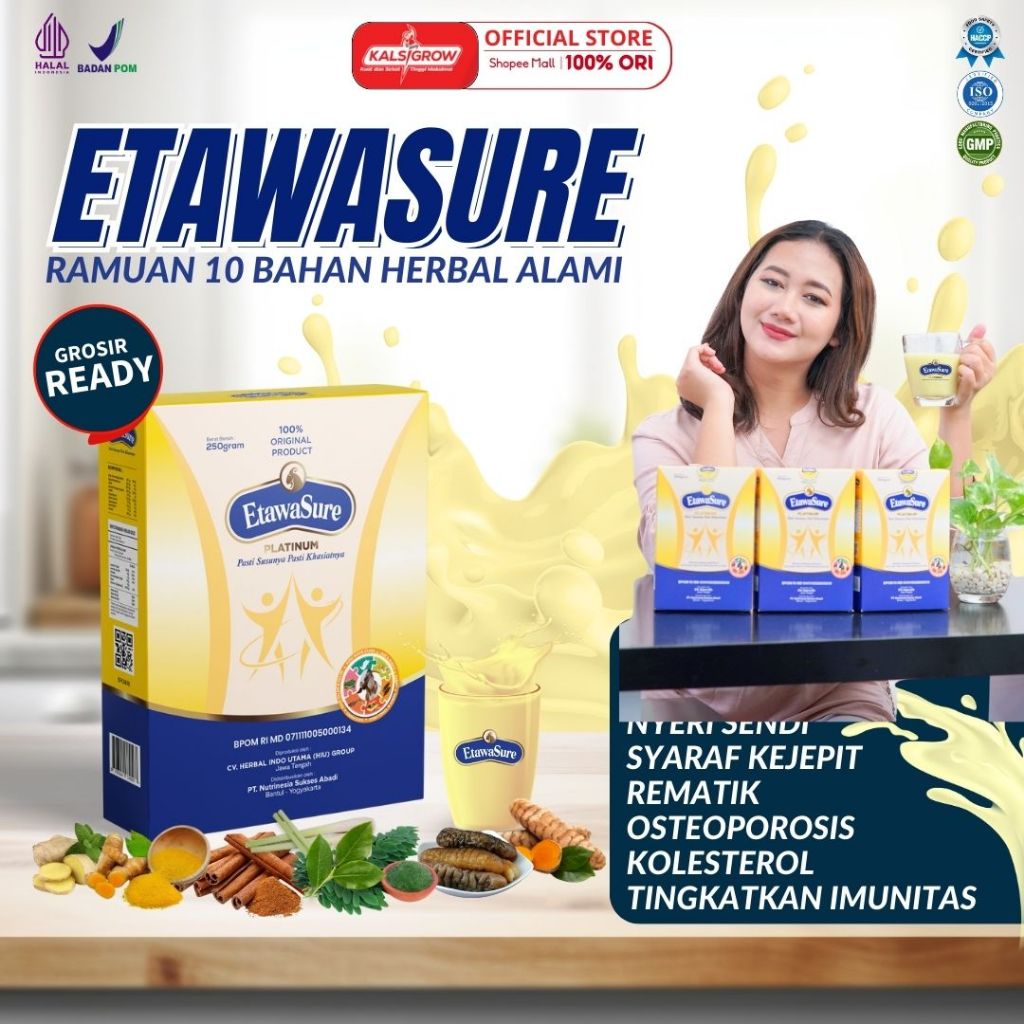 

(Kemasan box) Susu Kambing Etawa Platinum Untuk Asam Urat Nyeri Sendi dan Pegal Linu Etawasure